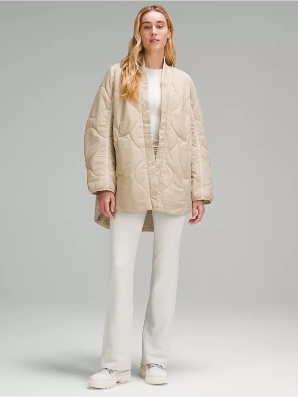 Lululemon x Primaloft Quilted Jacket in Light Beige Size Medium